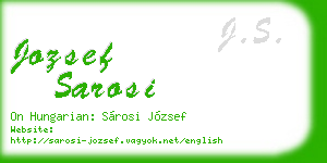 jozsef sarosi business card